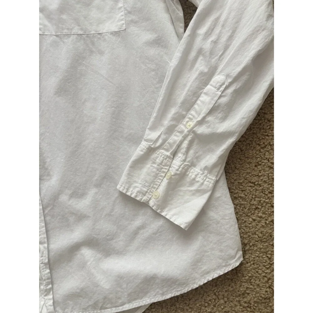 J. Crew White Button-Up Cotton Blouse
